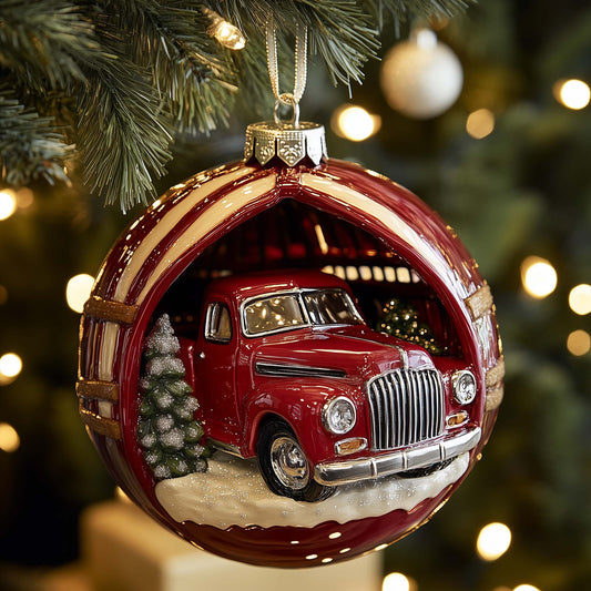 Barn Truck Christmas Mica Ornament GFSPQM310