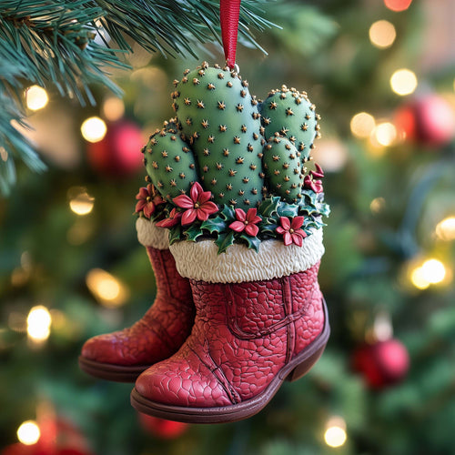 Cactus Boots Christmas Mica Ornament GFSPQM319