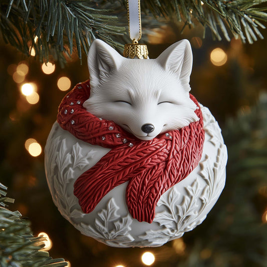 Scarf Fox Christmas Mica Ornament GFSPQM336