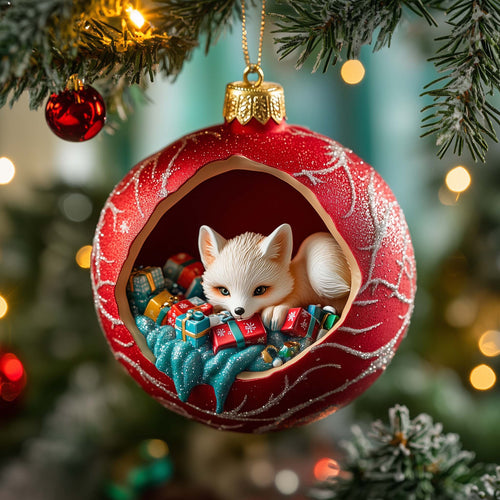 Gift Fox Christmas Mica Ornament GFSPQM338