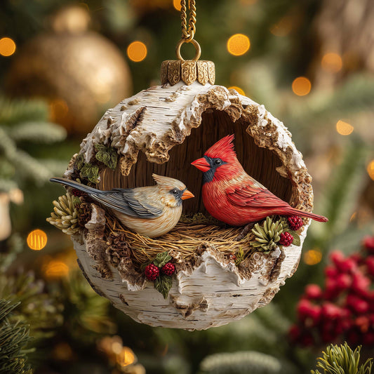 Nested Cardinals Christmas Mica Ornament GFSPQM344