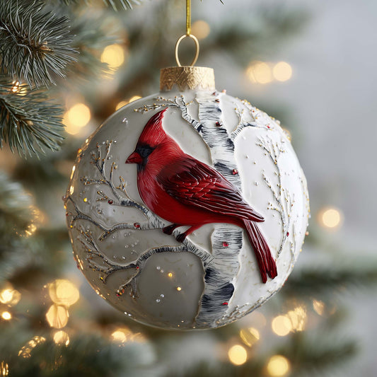 Birch Cardinal Christmas Mica Ornament GFSPQM345