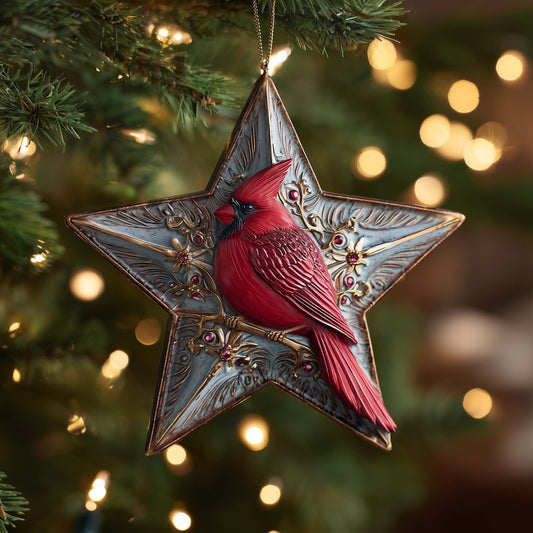 Star Cardinal Christmas Mica Ornament GFSPQM351