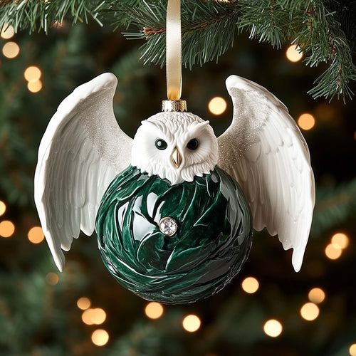 Winged Owl Christmas Mica Ornament GFSPQM357