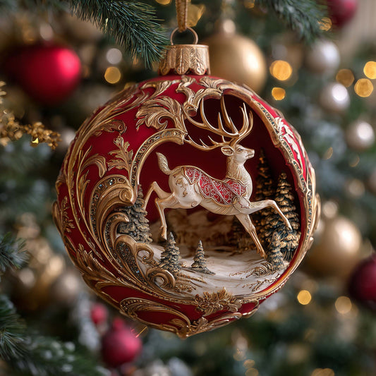 Ornate Stag Christmas Mica Ornament GFSPQM363