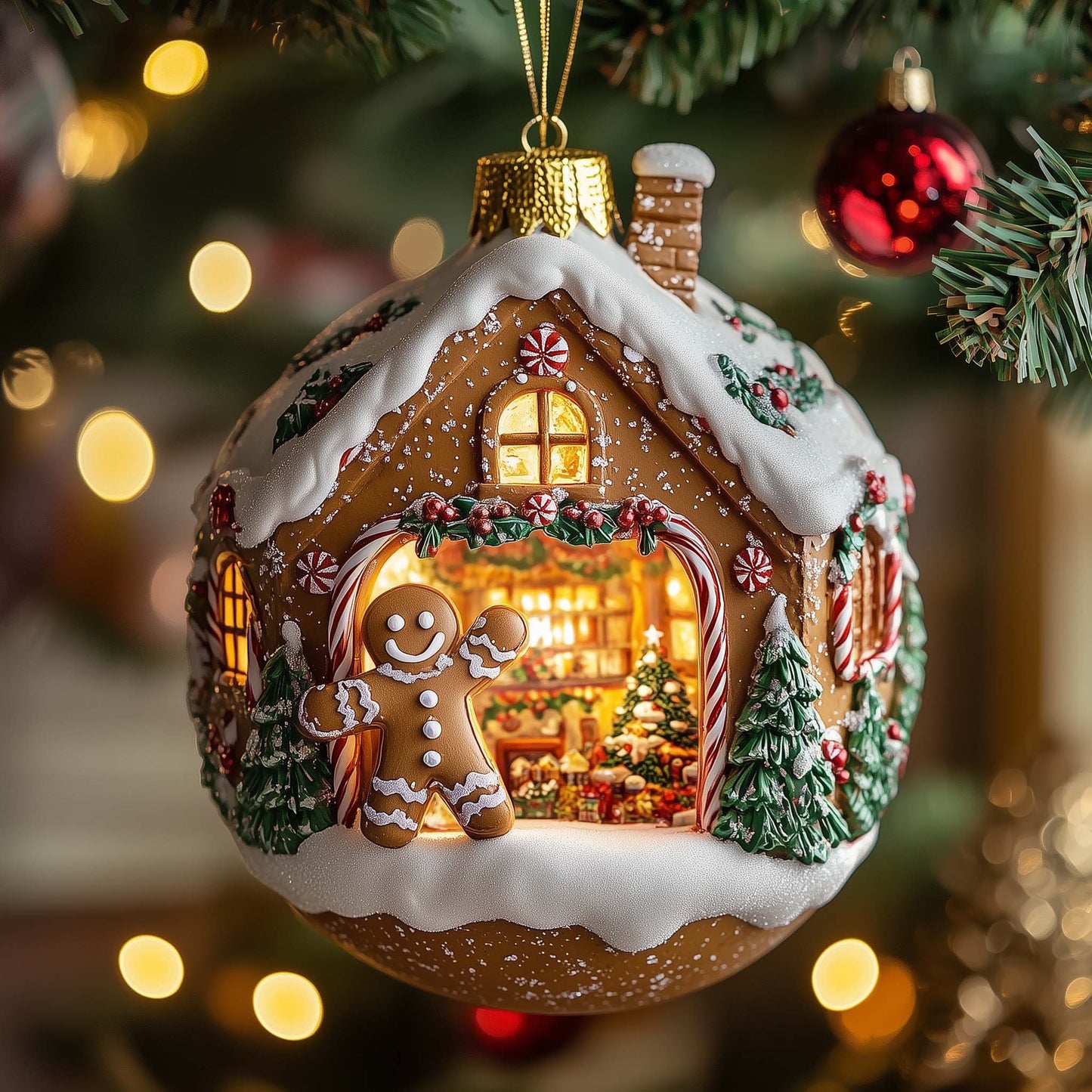 Gingerbread Home Christmas Mica Ornament GFSPQM370