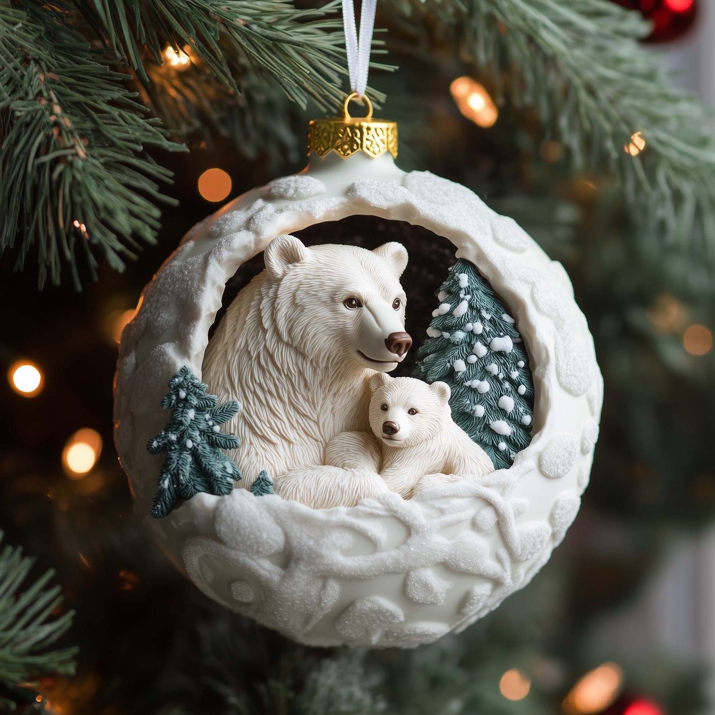 Polar Pair Christmas Mica Ornament GFSPQM379