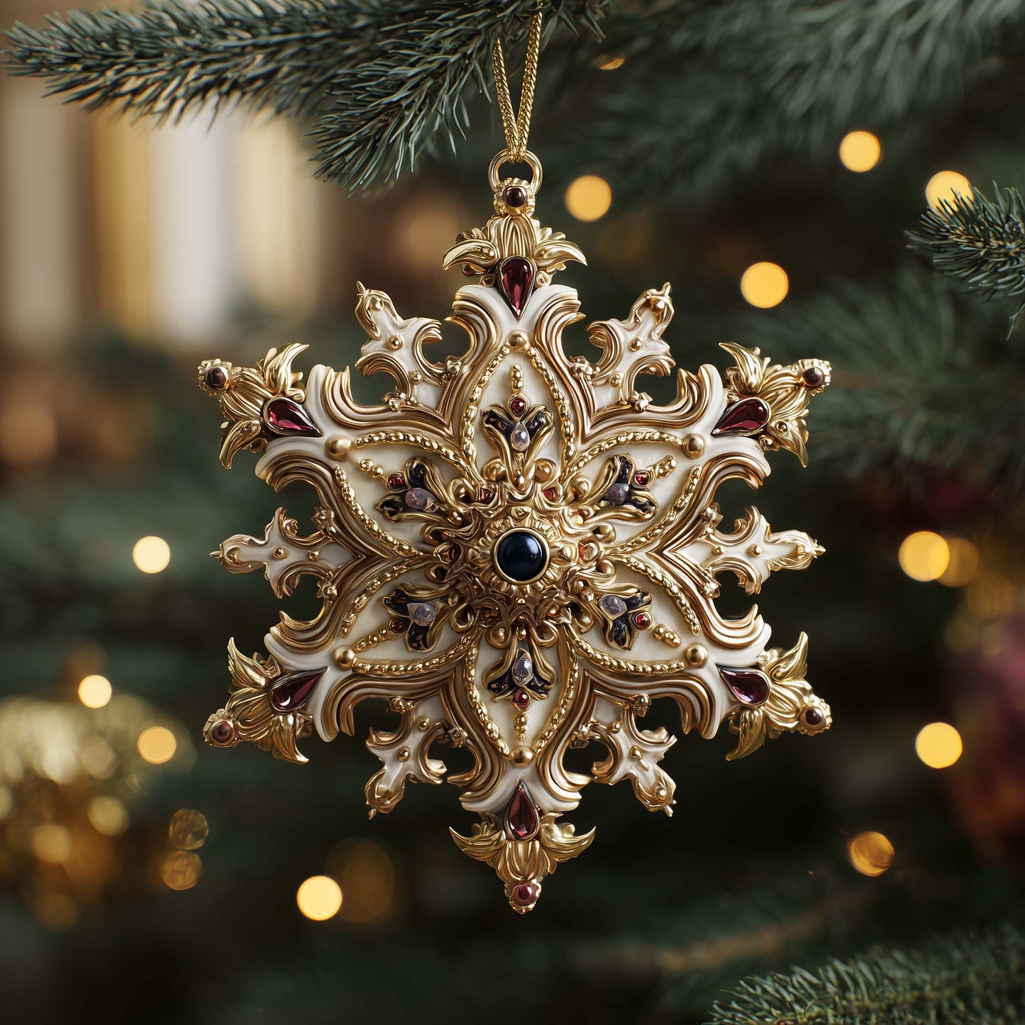 Iced Snowflake Christmas Mica Ornament GFSPQM38