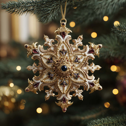 Iced Snowflake Christmas Mica Ornament GFSPQM38