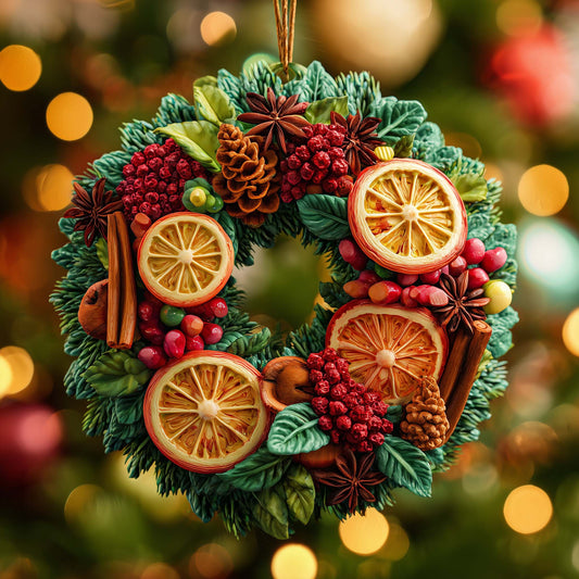 Spice Wreath Christmas Mica Ornament GFSPQM381