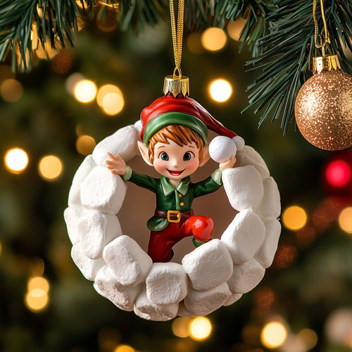 Marshmallow Elf Christmas Mica Ornament GFSPQM387