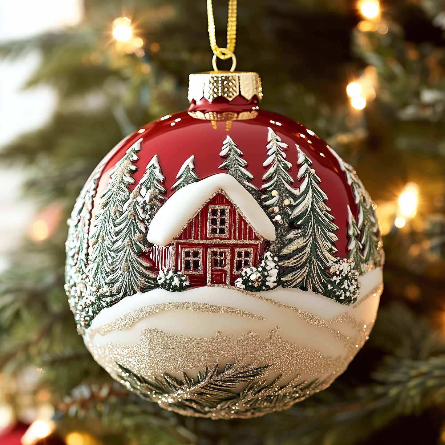 Red Bauble Christmas Mica Ornament GFSPQM413