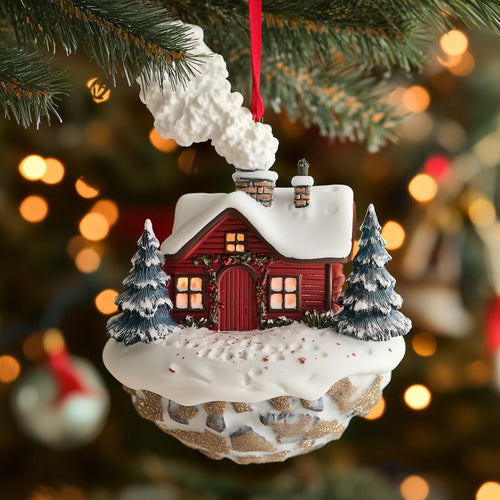 Smoky Cabin Christmas Mica Ornament GFSPQM414