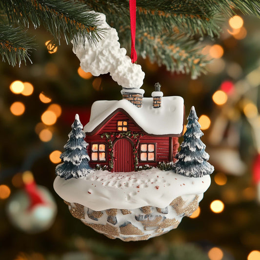 Smoky Cabin Christmas Mica Ornament GFSPQM414
