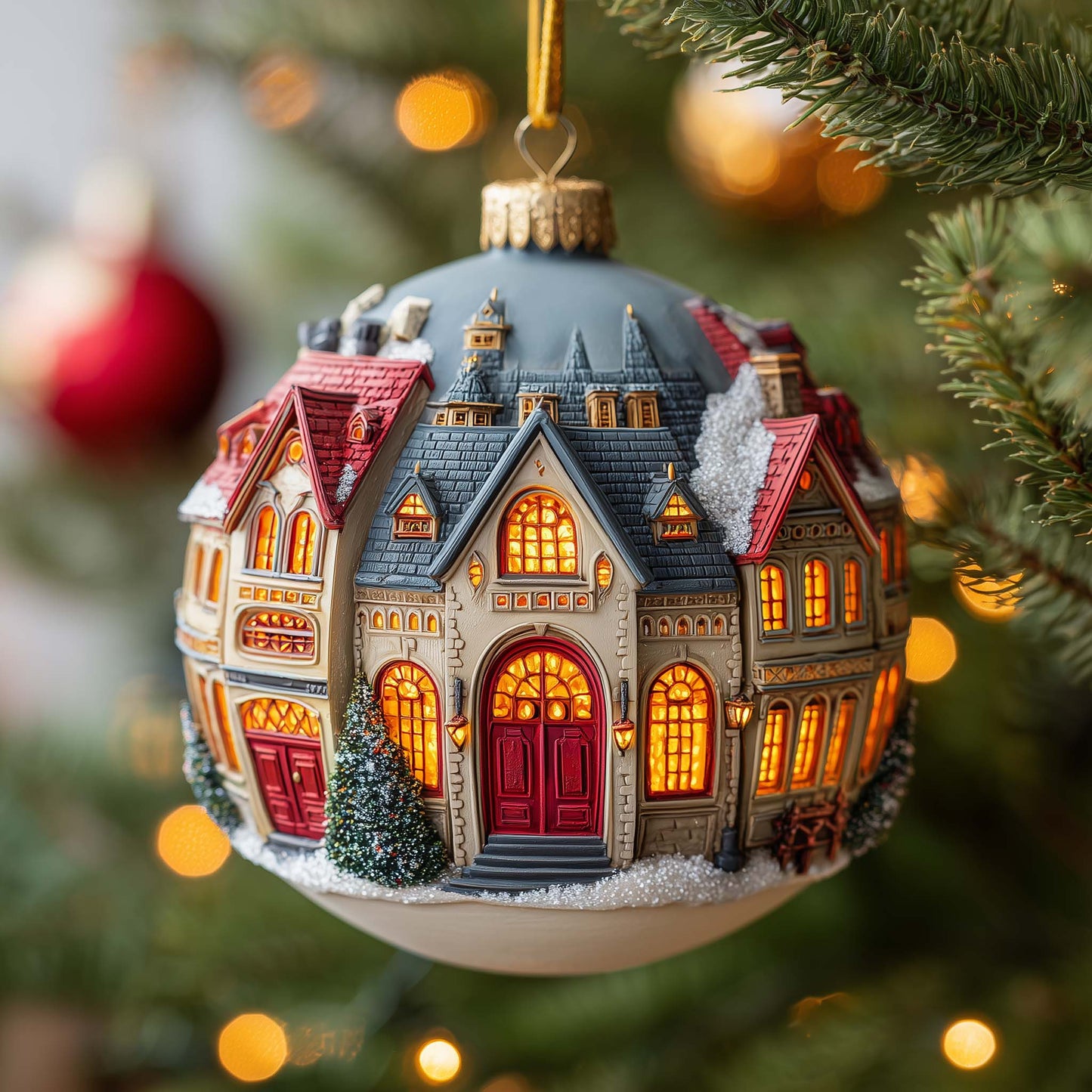 Winter Manor Christmas Mica Ornament GFSPQM416