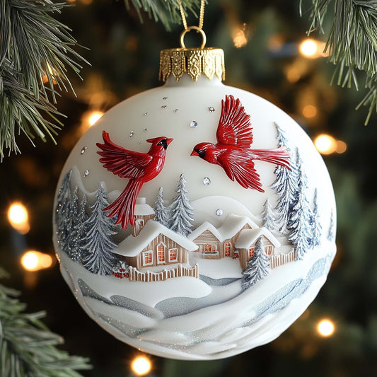 Cardinal Village Christmas Mica Ornament GFSPQM418
