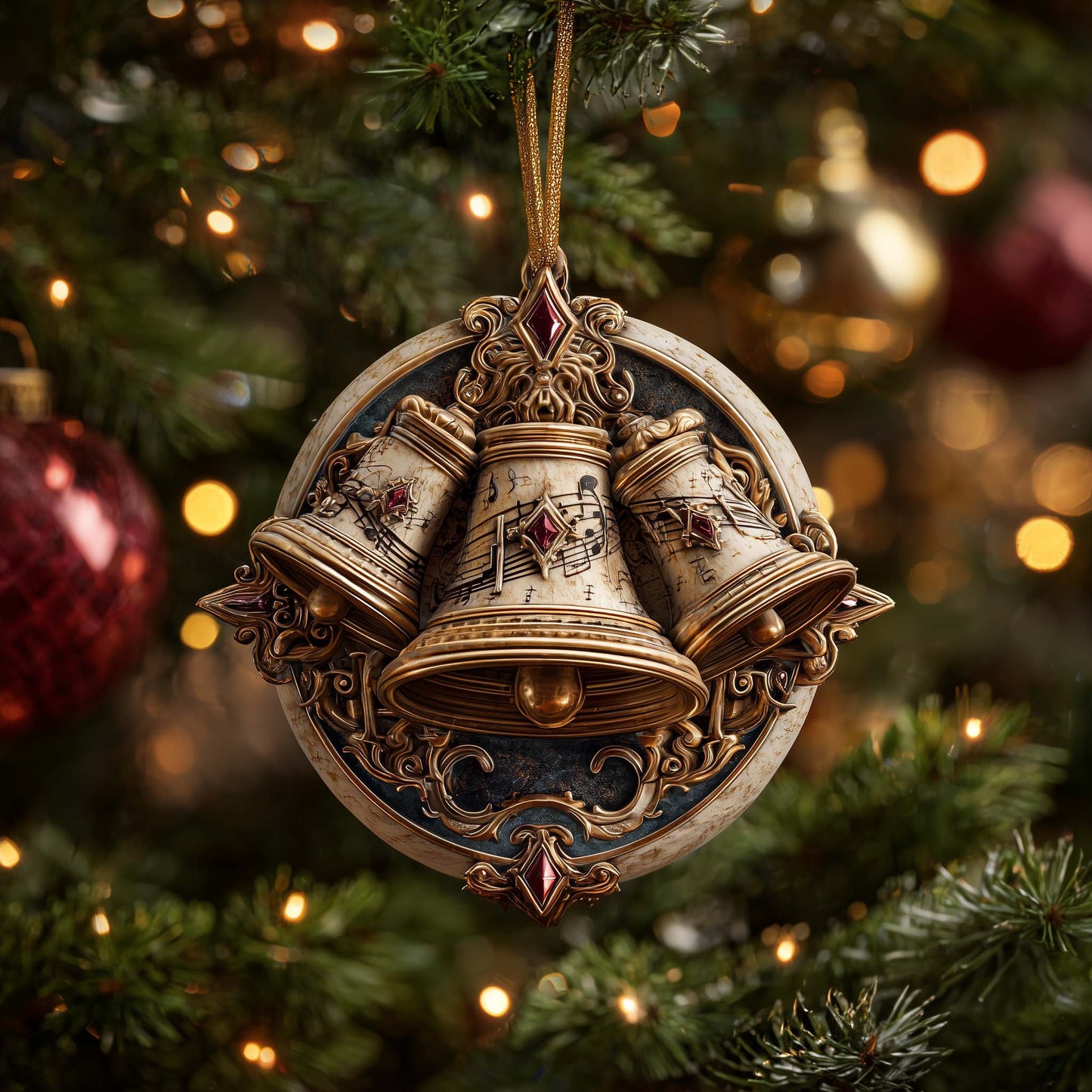 Musical Bells Christmas Mica Ornament GFSPQM41