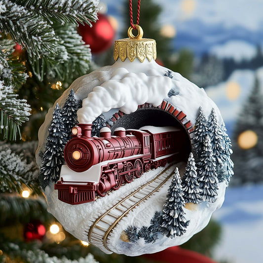Holiday Train Christmas Mica Ornament GFSPQM420