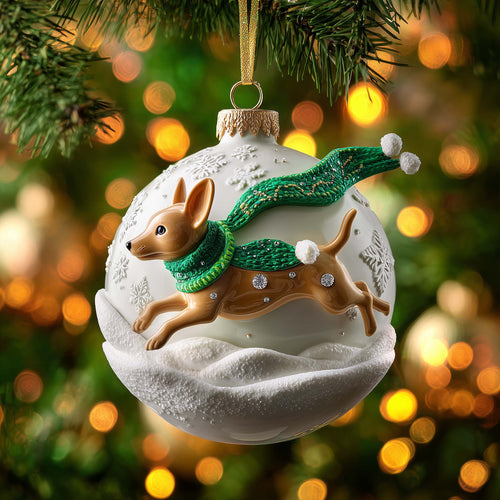 Dachshund Scarf Christmas Mica Ornament GFSPQM429
