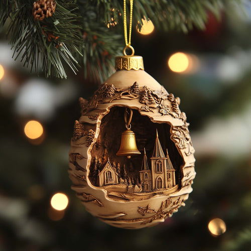 Village Diorama Christmas Mica Ornament GFSPQM43