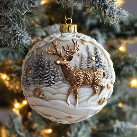 Golden Reindeer Christmas Mica Ornament GFSPQM435