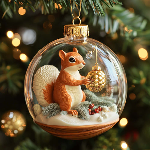 Winter Squirrel Christmas Mica Ornament GFSPQM436