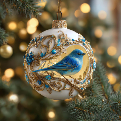 Jeweled Bird Christmas Mica Ornament GFSPQM438