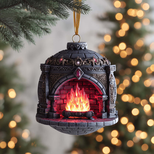Ruby Fireplace Christmas Mica Ornament GFSPQM439