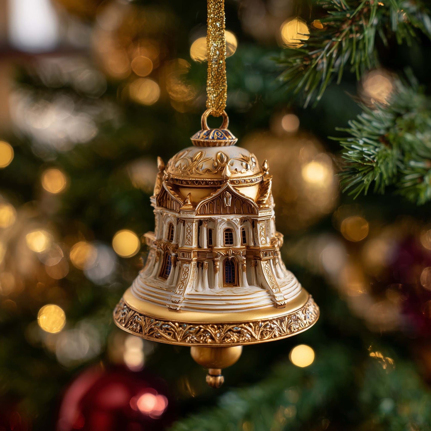 Cathedral Bell Christmas Mica Ornament GFSPQM44