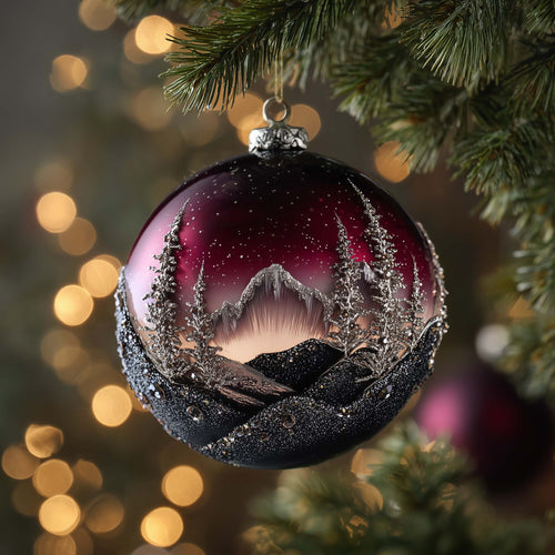 Purple Mountain Christmas Mica Ornament GFSPQM440