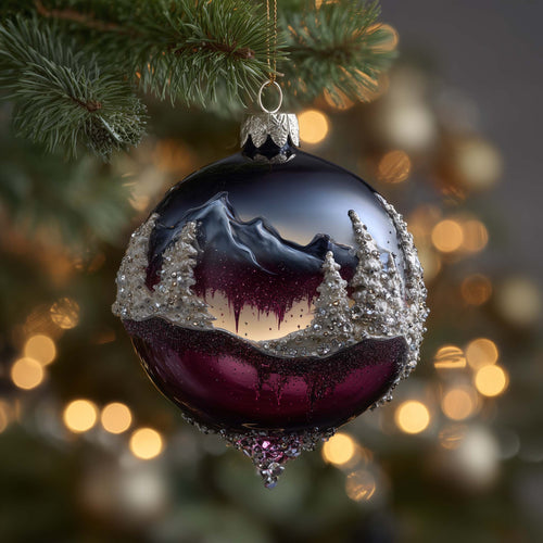 Sparkling Mountain Christmas Mica Ornament GFSPQM441