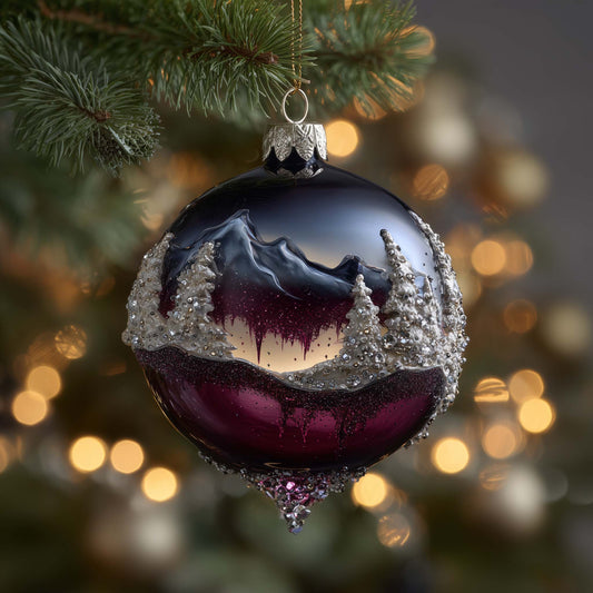 Sparkling Mountain Christmas Mica Ornament GFSPQM441