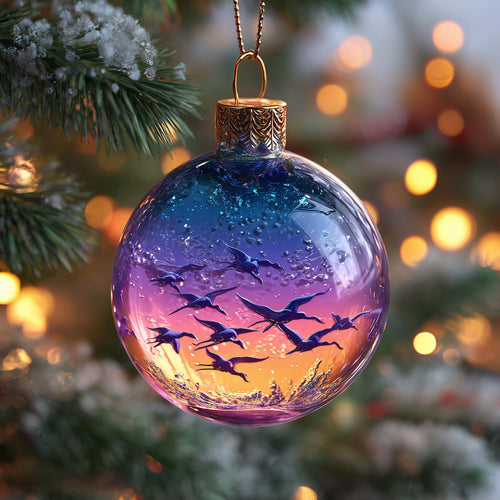 Purple Sunset Christmas Mica Ornament GFSPQM456