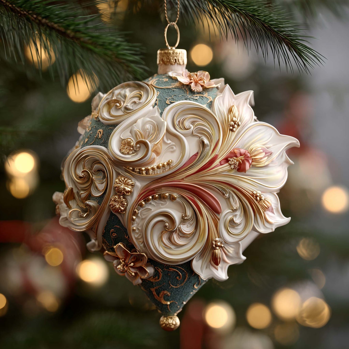 Ornate Bauble Christmas Mica Ornament GFSPQM48