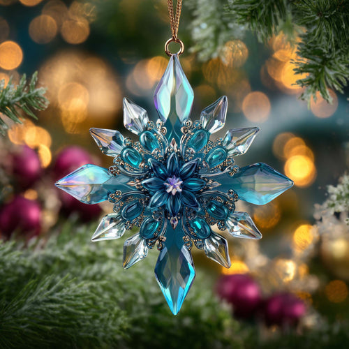 Crystal Snowflake Christmas Mica Ornament GFSPQM51