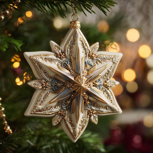 Mandala Snowflake Christmas Mica Ornament GFSPQM55