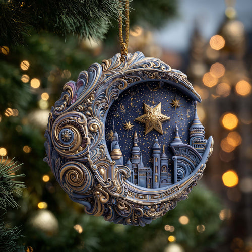 City Moon Christmas Mica Ornament GFSPQM57