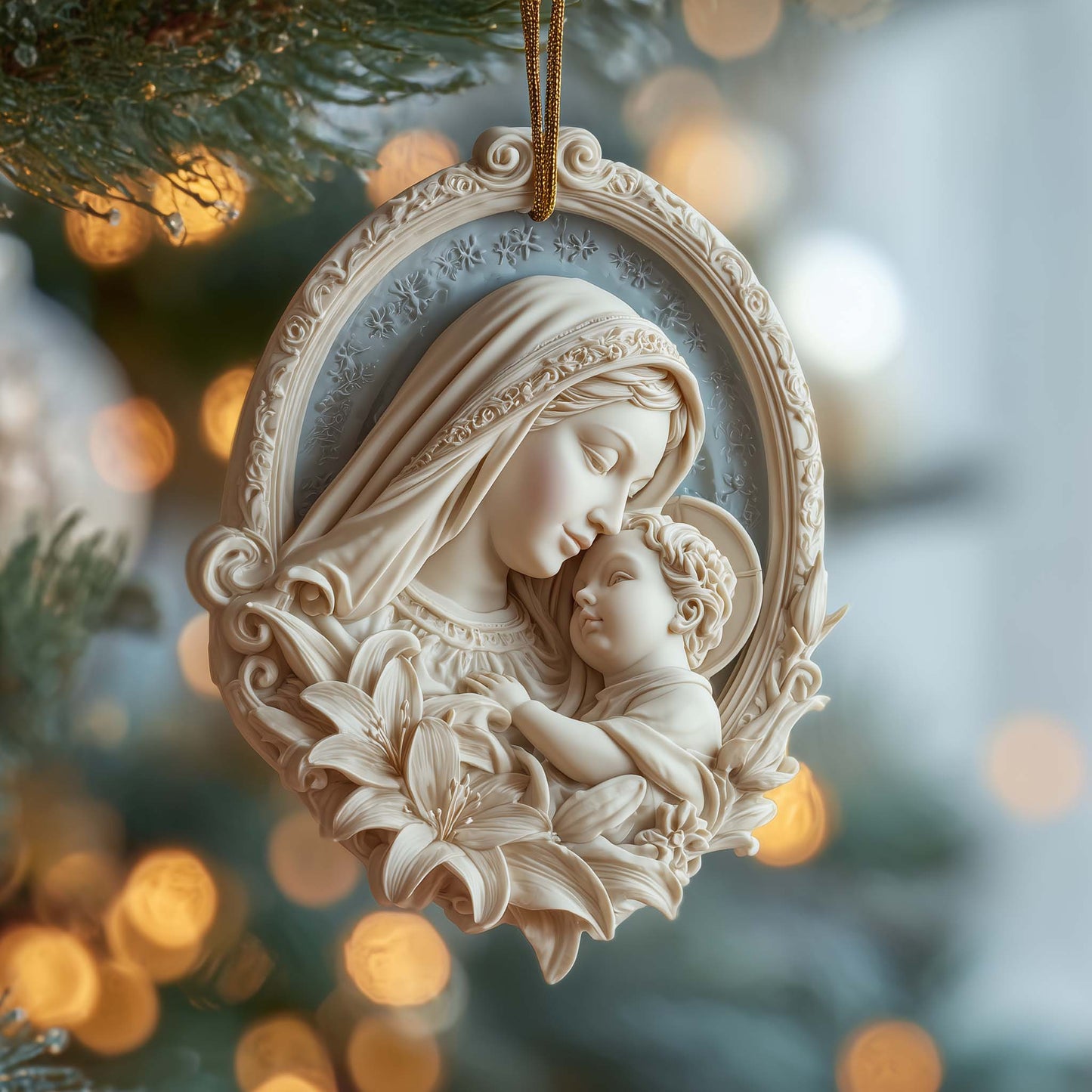 Madonna Child Christmas Mica Ornament GFSPQM61