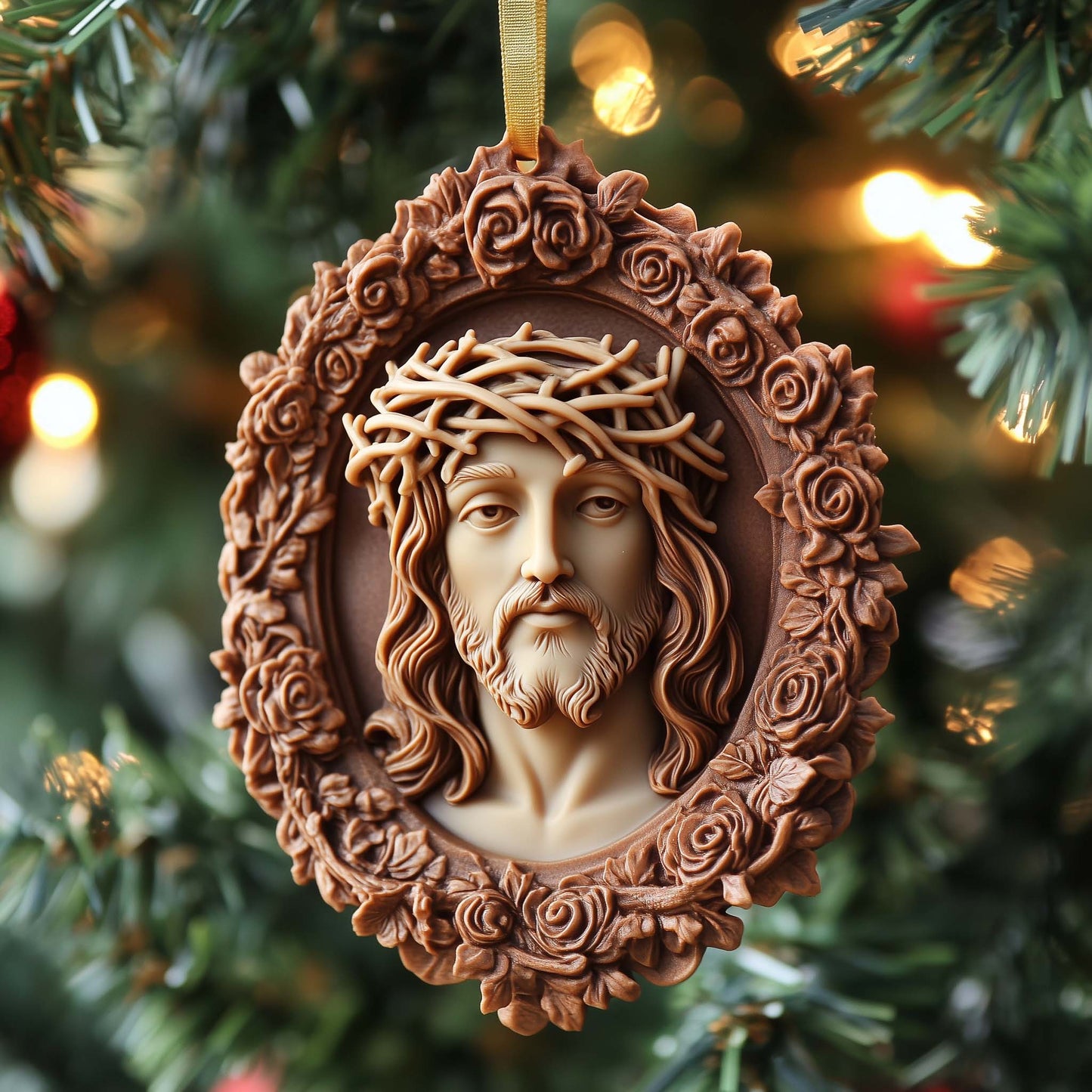 Rose Jesus Christmas Mica Ornament GFSPQM62