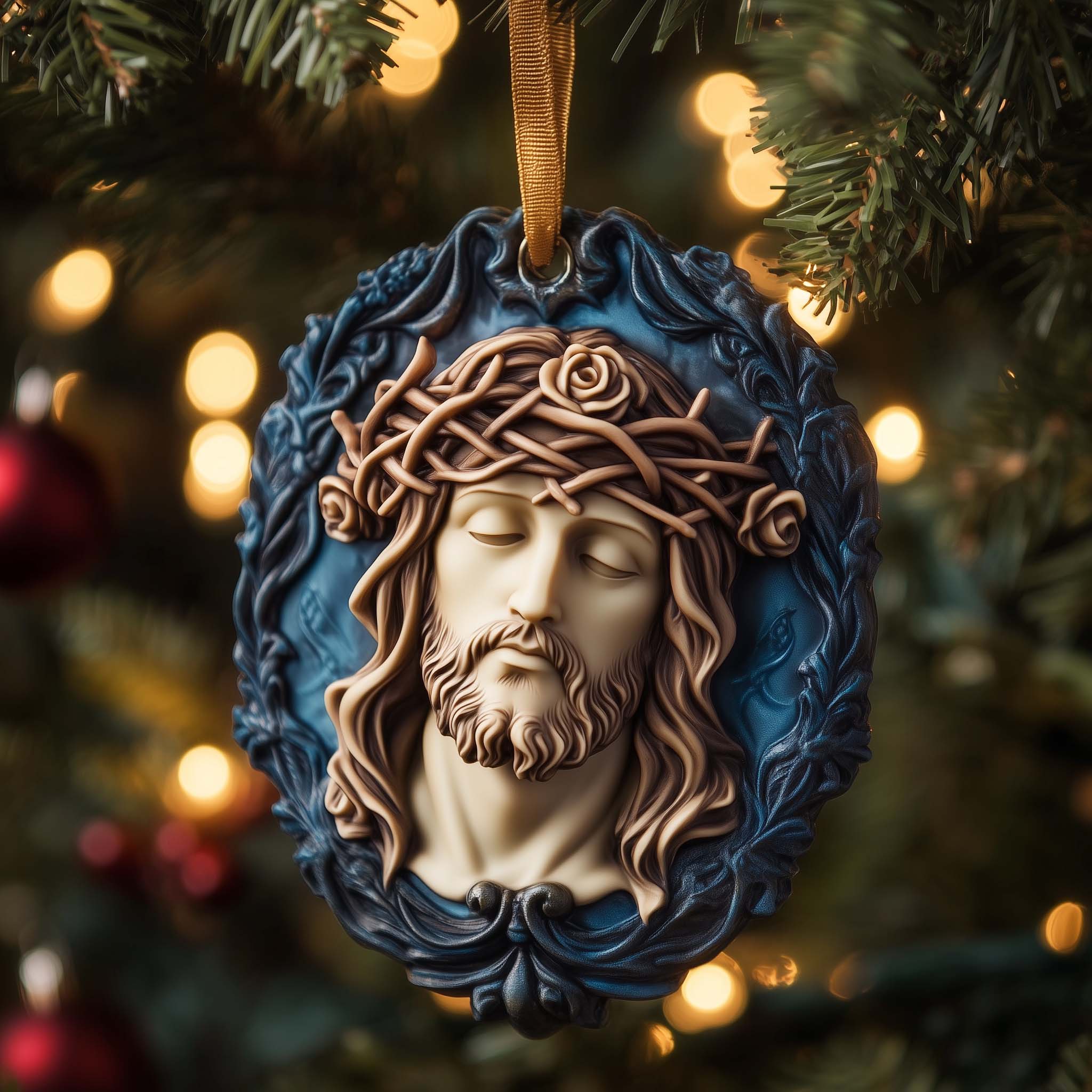 Thorned Christ Christmas Mica Ornament GFSPQM68 – Patchique Store