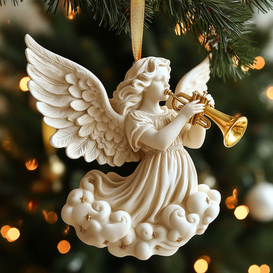 Trumpet Angel Christmas Mica Ornament GFSPQM70