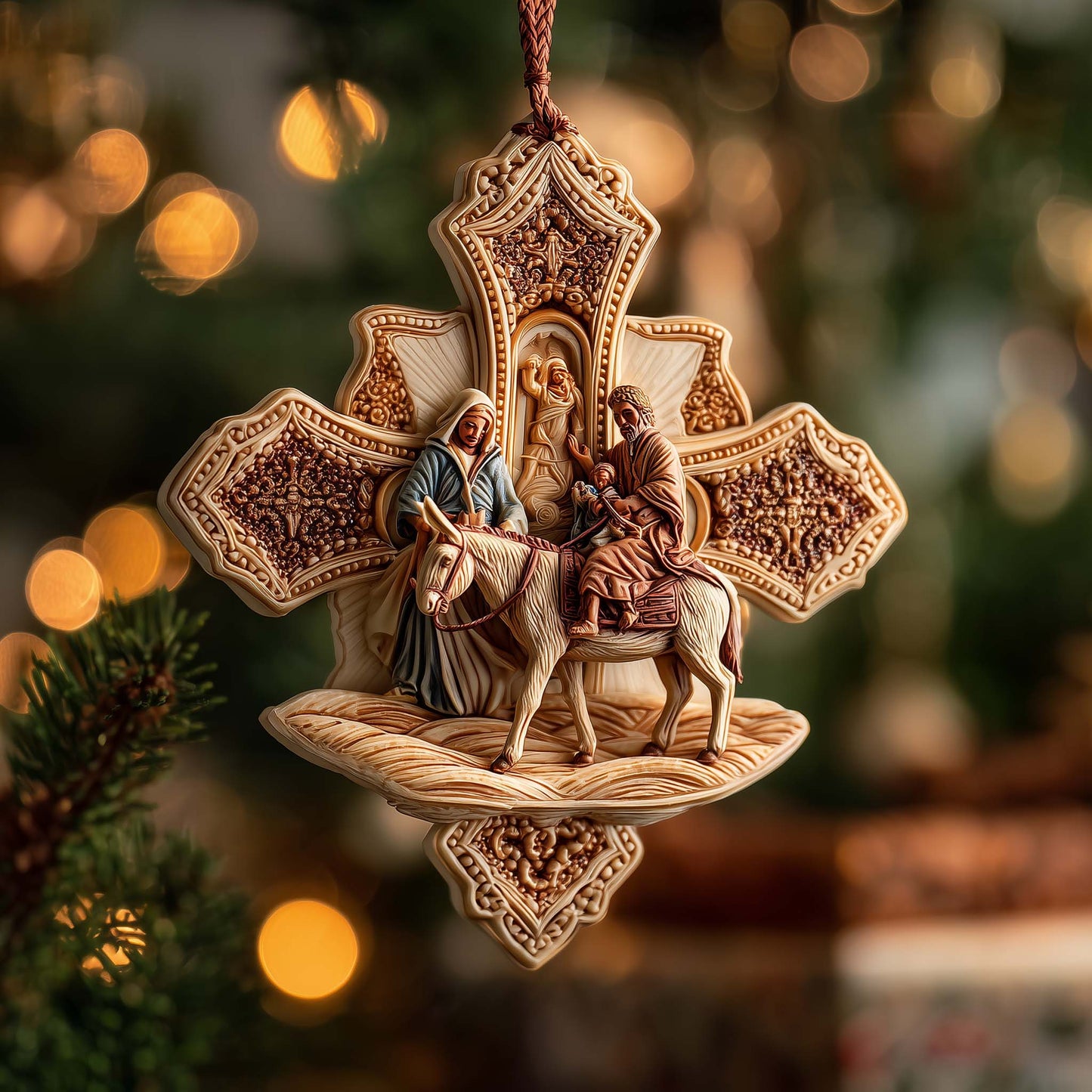 Nativity Cross Christmas Mica Ornament GFSPQM74