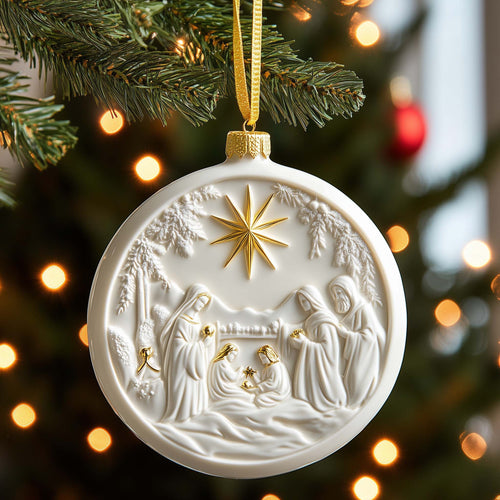 Nativity Scene Christmas Mica Ornament GFSPQM76