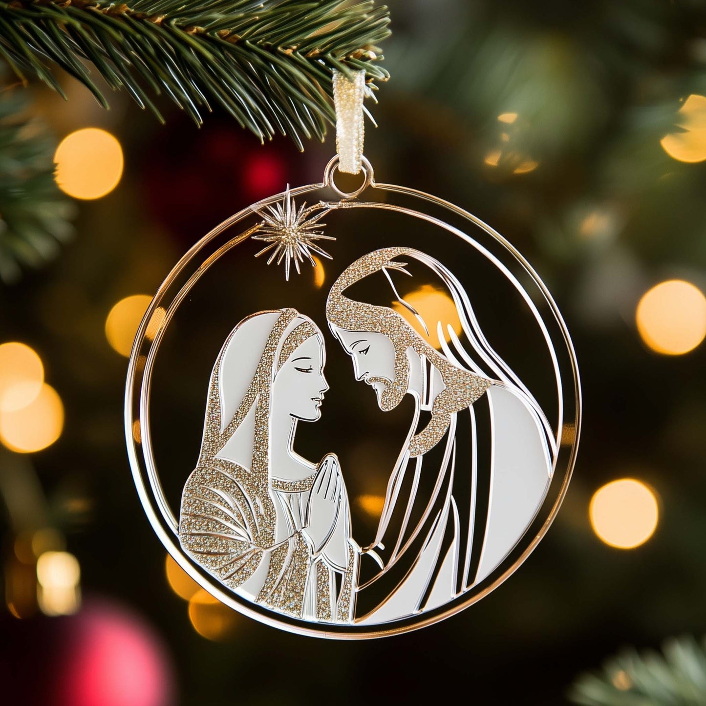 Holy Couple Christmas Mica Ornament GFSPQM90