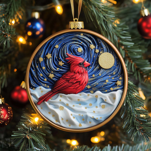 Starry Cardinal Christmas Mica Ornament GFSPQM92