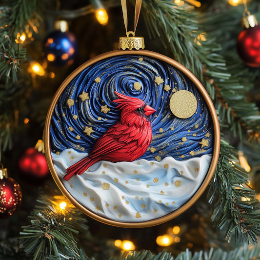 Starry Cardinal Christmas Mica Ornament GFSPQM92