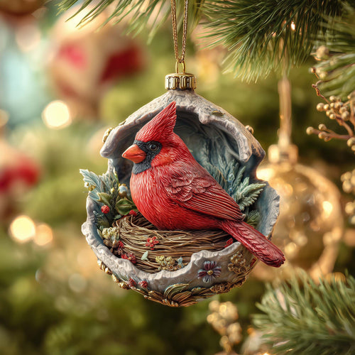 Nested Cardinal Christmas Mica Ornament GFSPQM96