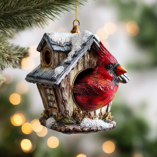 Peeking Cardinal Christmas Mica Ornament GFSPQM99