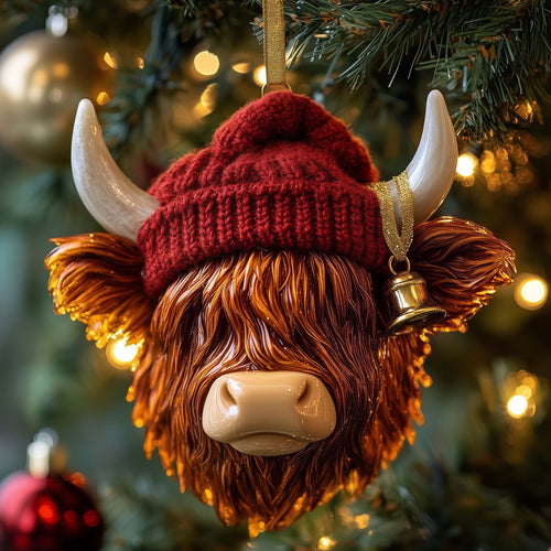 Highland Cow Christmas Mica Ornament GFSPTG03
