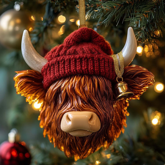 Highland Cow Christmas Mica Ornament GFSPTG03